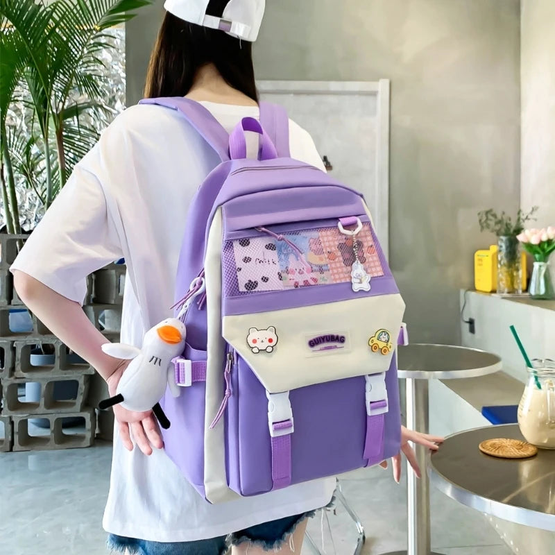 5pcs Large Capacity Backpack Set for Teens Girls