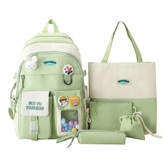 5pcs Large Capacity Backpack Set for School Bookbag for Teens Girls