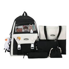5pcs Large Capacity Backpack Set for Teens Girls