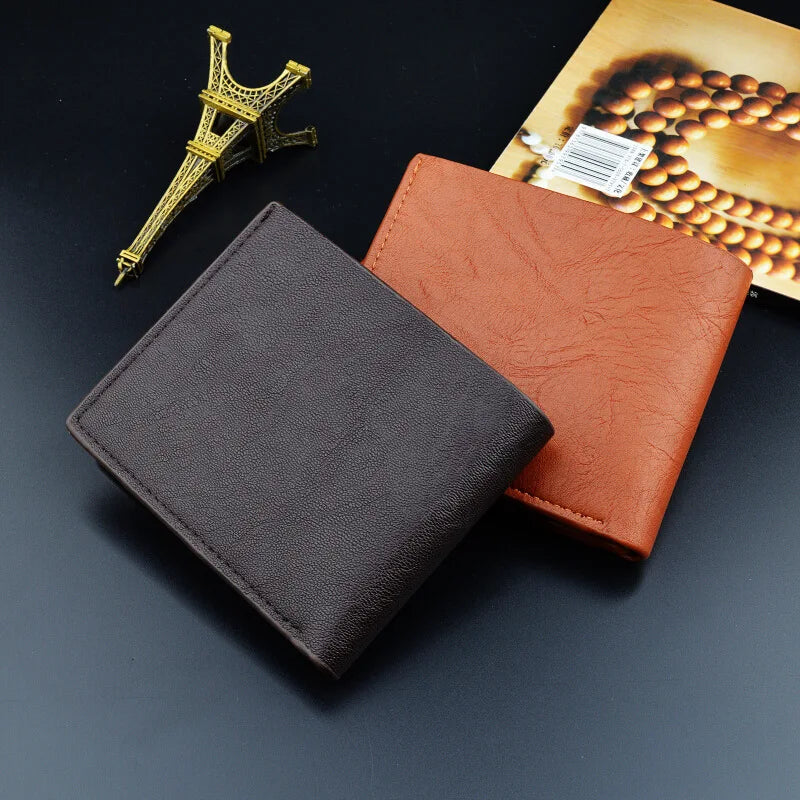5pcs Men PU Letter Prints Foldable Short Wallet