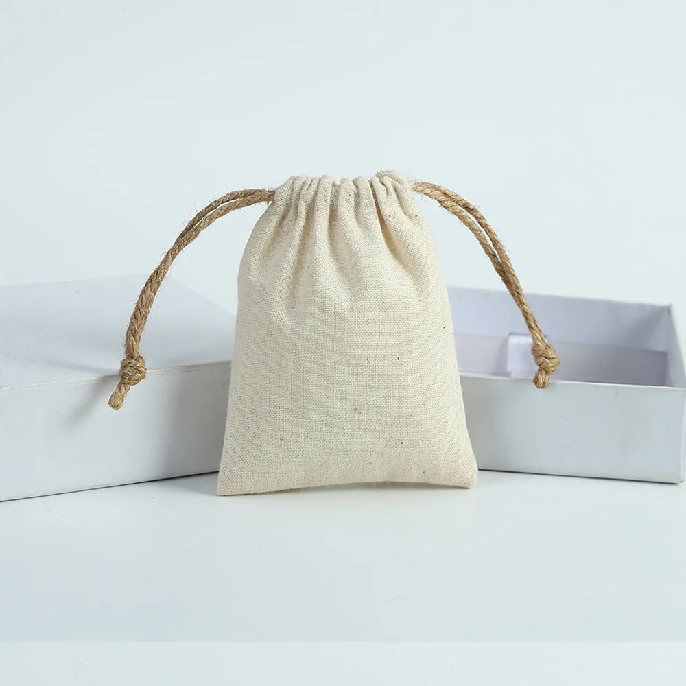 5pcs Cotton Jewelry Bags Necklace Earring Ring Pouch Wedding Party Gift Bag