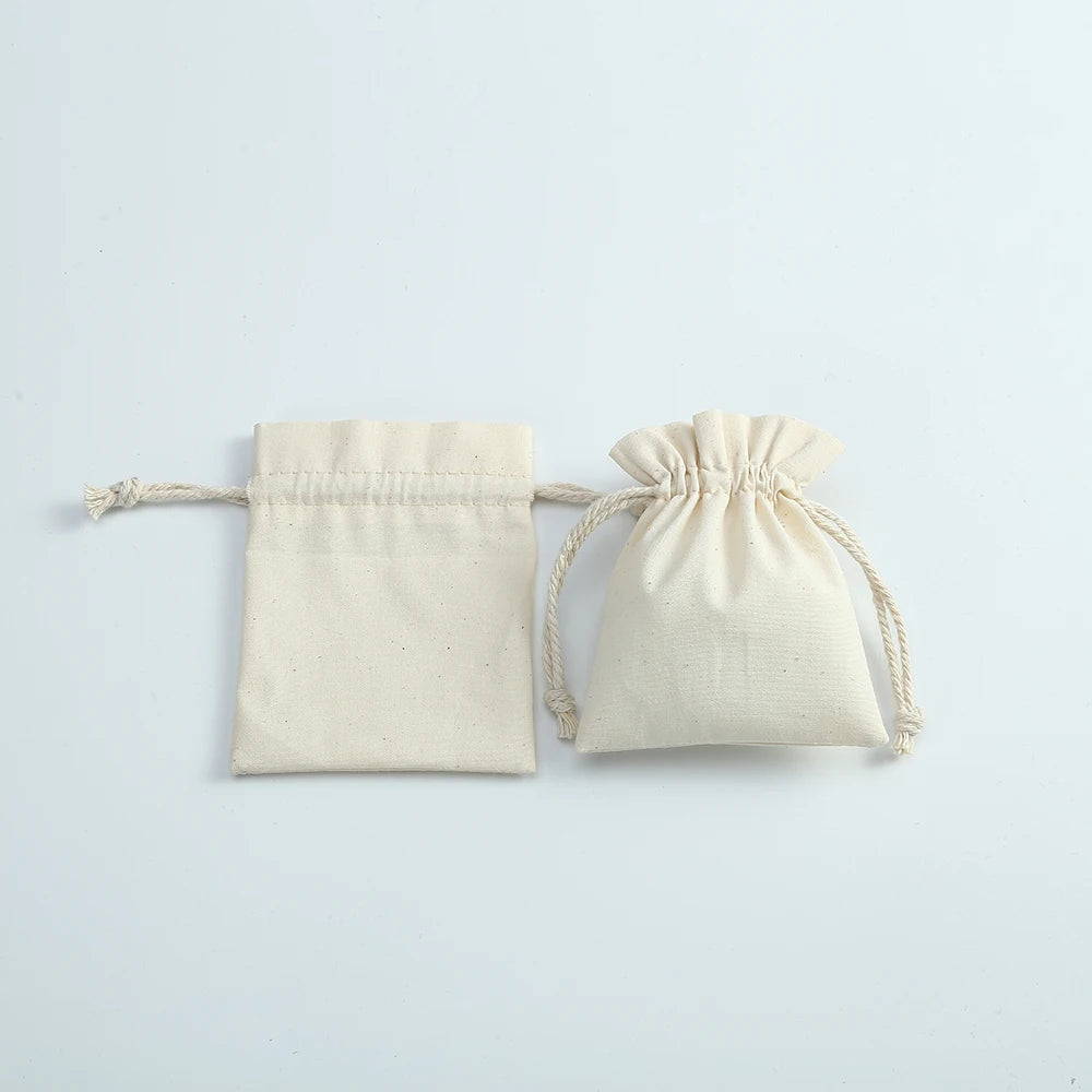 5pcs Cotton Jewelry Bags Necklace Earring Ring Pouch Wedding Party Gift Bag