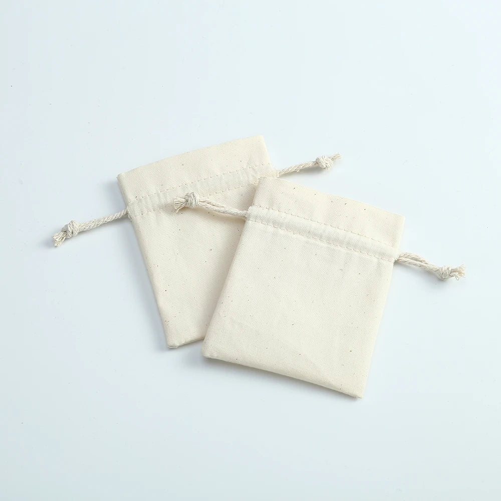 5pcs Cotton Jewelry Bags Necklace Earring Ring Pouch Wedding Party Gift Bag