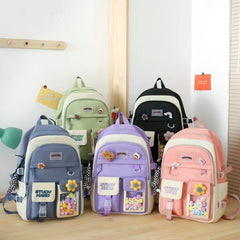 5pcs Kids School Backpack Bookbag Laptop Bag For Girls