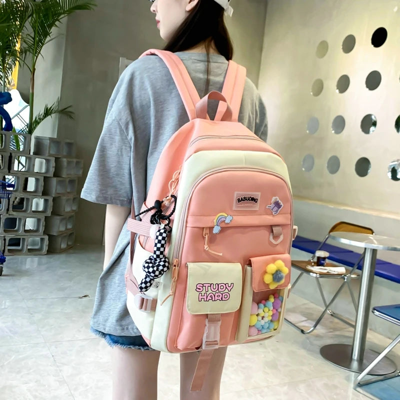 5pcs Kids School Backpack Bookbag Laptop Bag For Girls