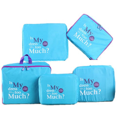 5pcs/Set Luggage Packing Cube Organizer Nylon Travel Pouch Set 4colors