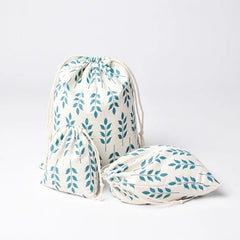 Casual Women Cotton Drawstring Shopping Bag Eco Reusable Grocery Storage