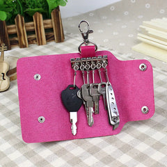 6 Colors Keys holder Organizer Manager leather Buckle key wallet case