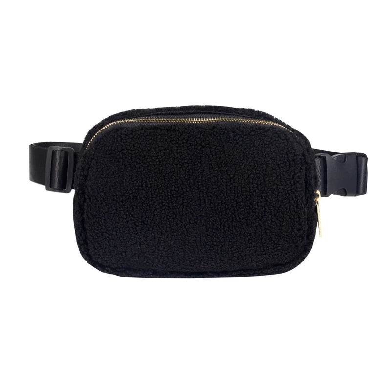 6 Colors Outdoor Waist Bag Soft Plush Fanny Pack for Men Women