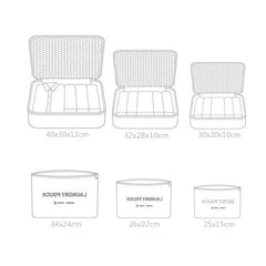 6 Pcs Waterproof Travel Packing Cubes Large Capacity Clothing Organize Bag