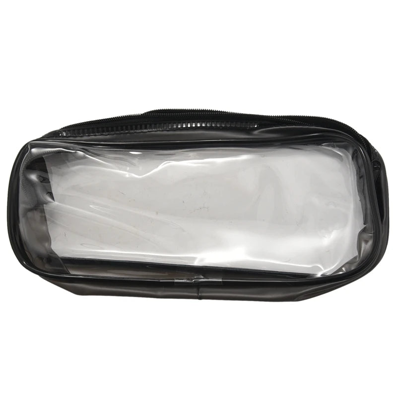 6 Clear PVC Pen Pencil Case Zipper, Stationery Pouch for School Office