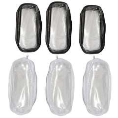 6 Clear PVC Pen Pencil Case Zipper, Stationery Pouch for School Office