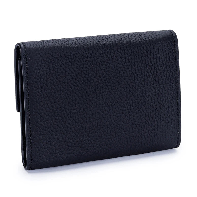 Cow Leather Short Wallet Women's Folding Multi-card Capacity Zero Wallet