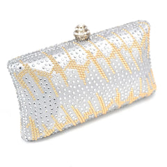 Silver Crystal Evening Clutch Bag Wedding Party Bag Mini Handbags
