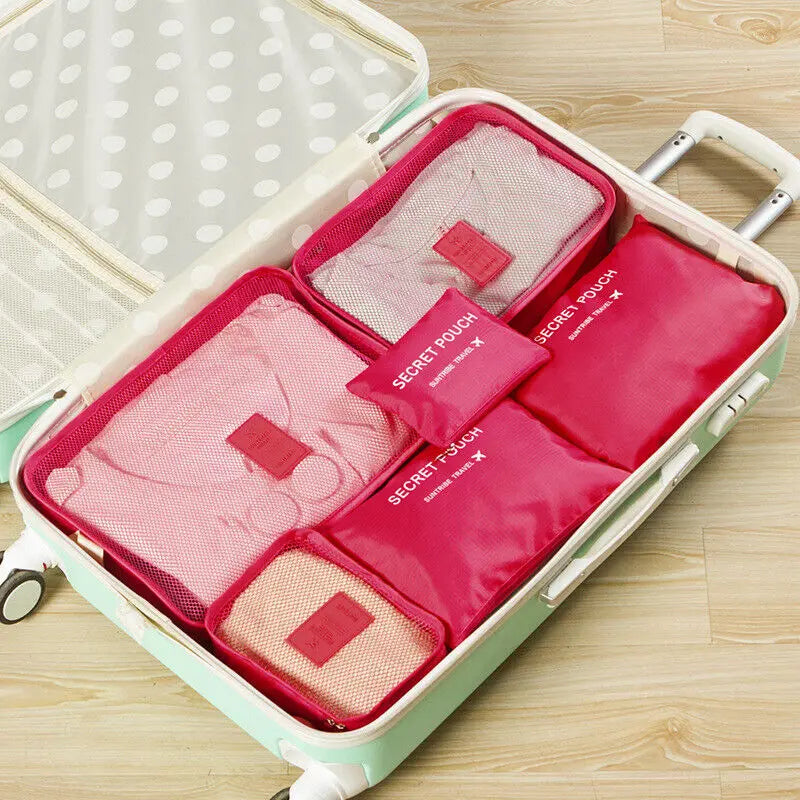 6-pc Travel Storage Bag Set Oxford Waterproof Cloth Portable Clothes Bag