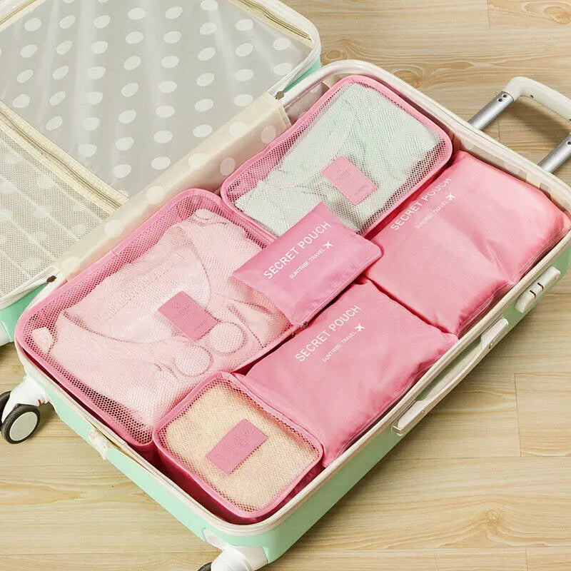 6-pc Travel Storage Bag Set Oxford Waterproof Cloth Portable Clothes Bag