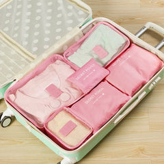6-pc Travel Storage Bag Set Oxford Waterproof Cloth Portable Clothes Bag