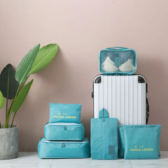6-pc Travel Storage Bag Set Oxford Waterproof Cloth Portable Clothes Bag