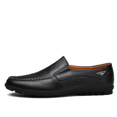 CLOHOO Personalized Leather Loafer Shoes Lightweight Rubber Sole