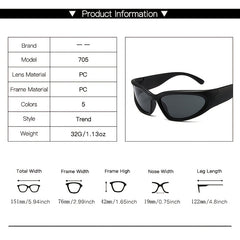Wrap Around Sunglasses Cyber Y2K Sunglasses Round Sunglasses