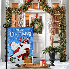 Snowman Garden Flag 12x18 Snowflake Winter Decor