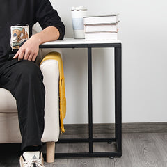 C Shaped Side Table for Couch Large Desktop End Table
