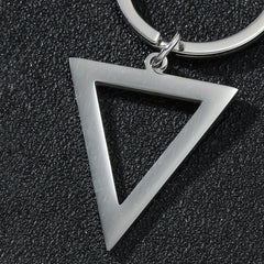 Men's Stainless Steel Triangle Pendant Square Chain Necklace