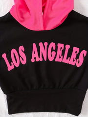 Girl's Hoodie & Sporty Style Skirt Set with Print - Kid's Clothes
