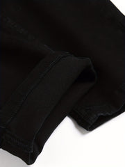 Men's Slim Fit Ripped Denim Jeans Vintage Hip Hop Style Pants