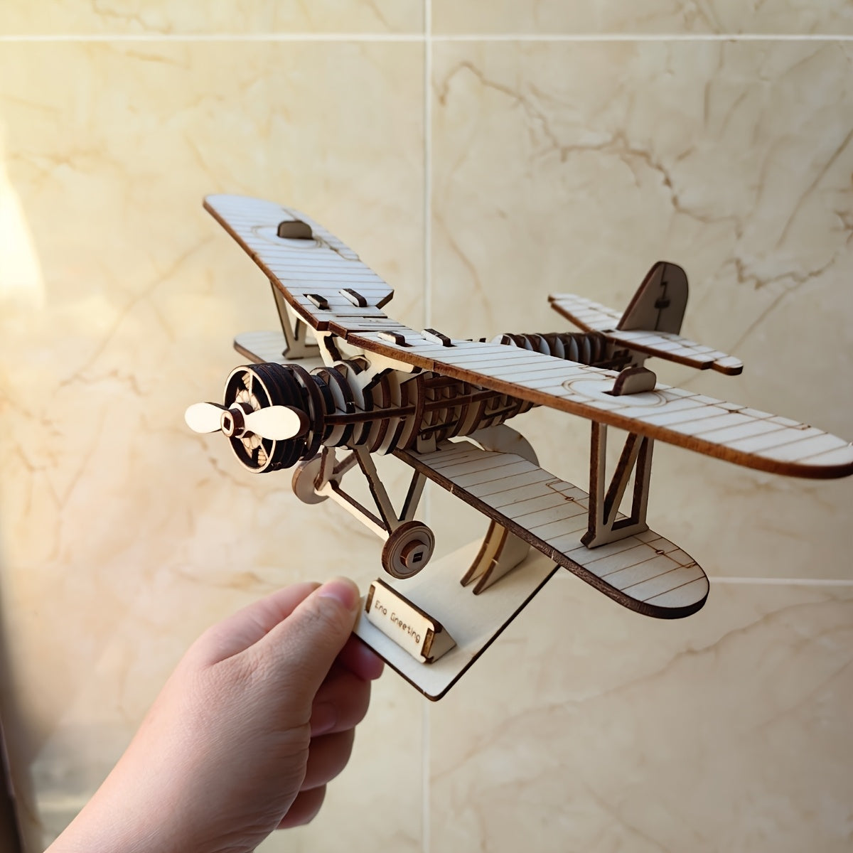 3D Biplane Puzzle Model Glue Mortise Tenon Structure Study Ornaments Handicraft