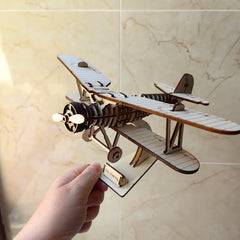 3D Biplane Puzzle Model Glue Mortise Tenon Structure Study Ornaments Handicraft