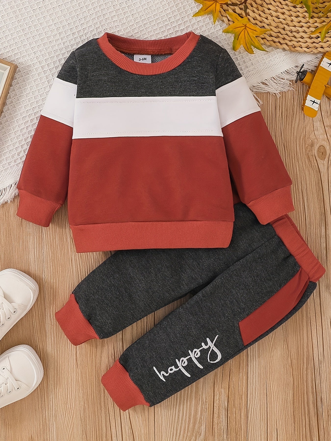 Baby Boy Casual 2pcs Outfits Winter Fall Sweatshirt Pants Set