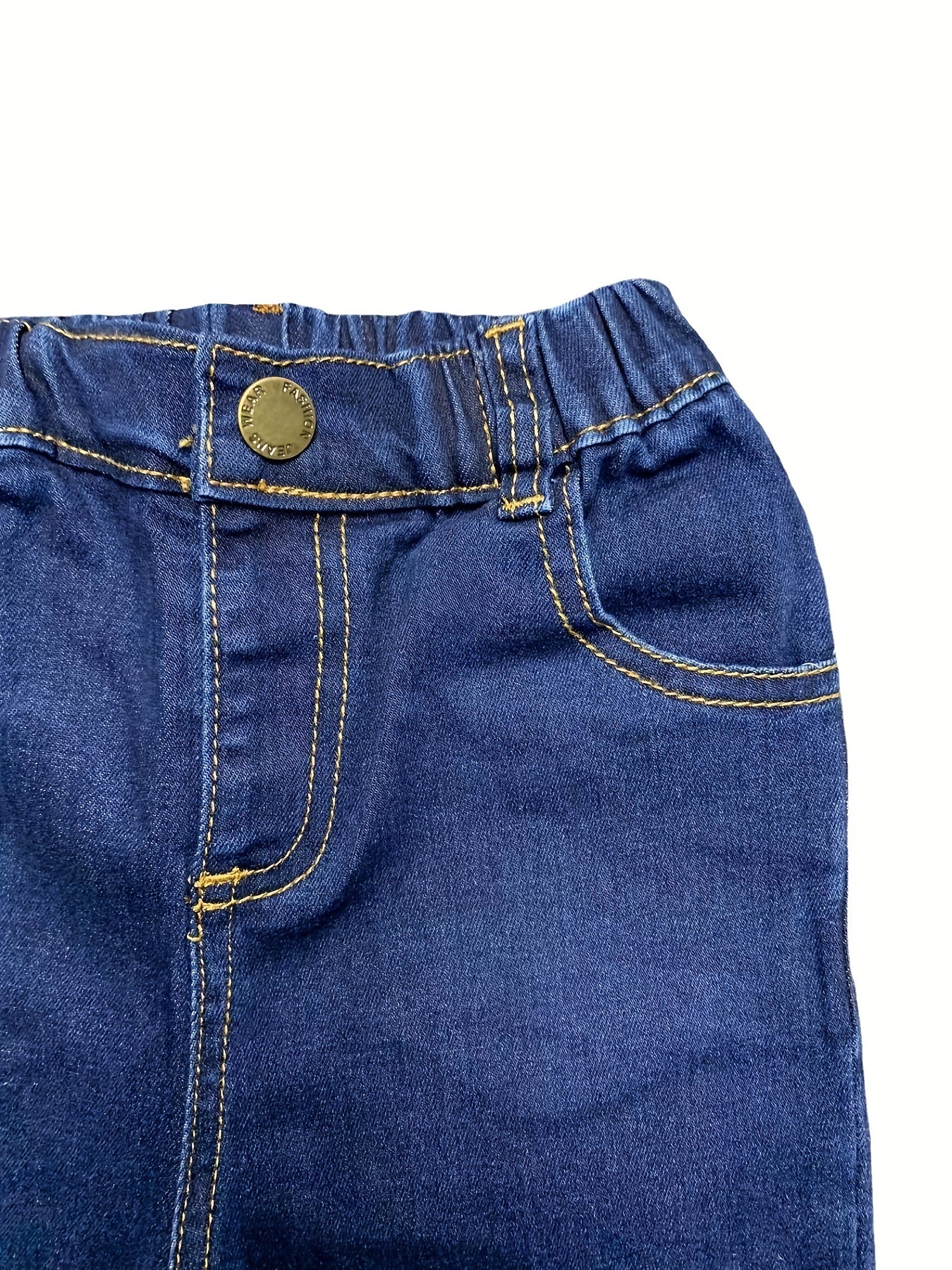 Boys Vintage Denim Jeans Elastic Waist Autumn Spring