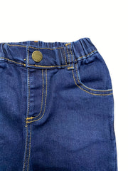 Boys Vintage Denim Jeans Elastic Waist Autumn Spring
