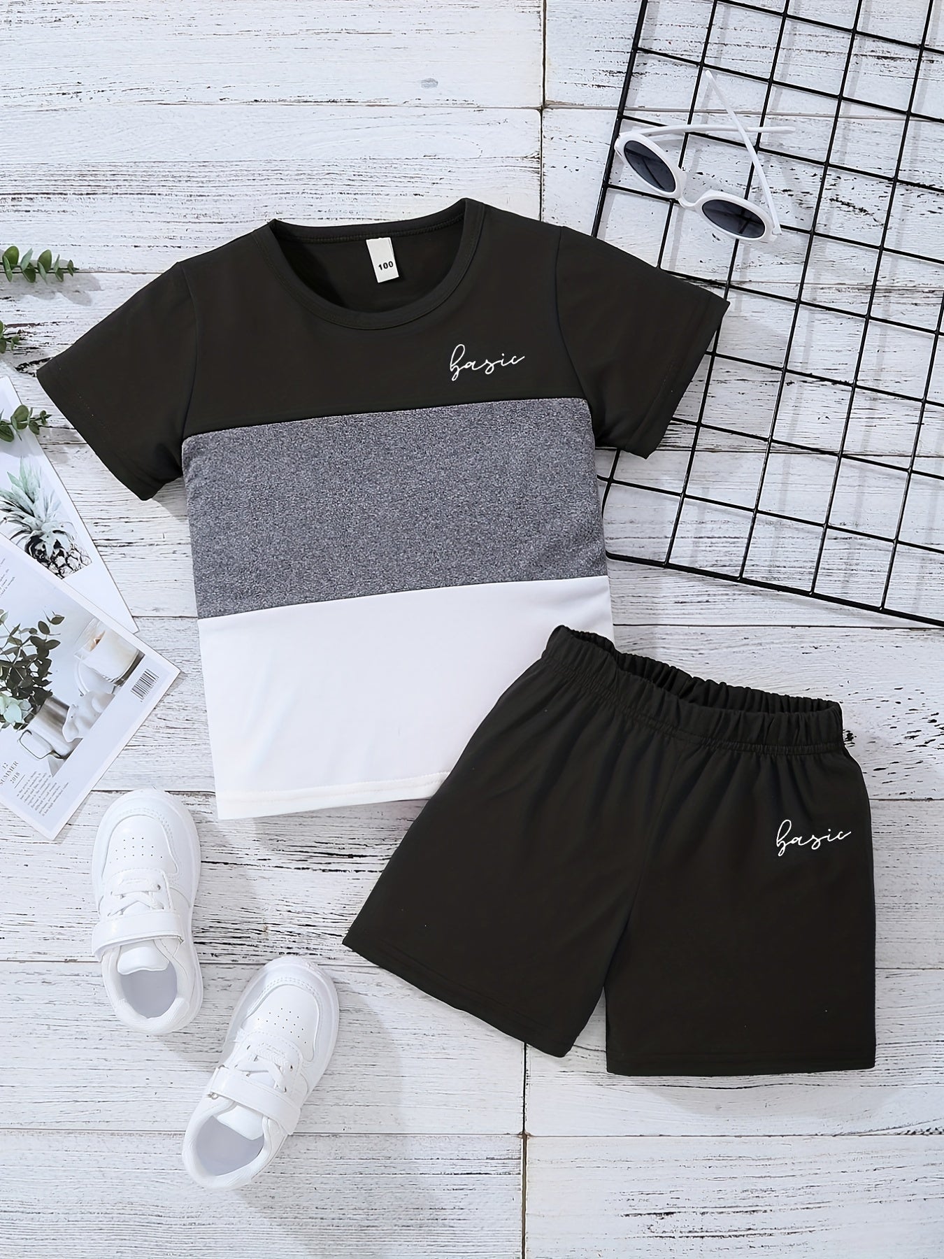 Boys Casual Outfit T-Shirt & Shorts Summer Clothes Set