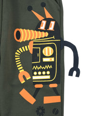 Boys Robot Print Sweatpants Elastic Waist Sports Jogger Pants
