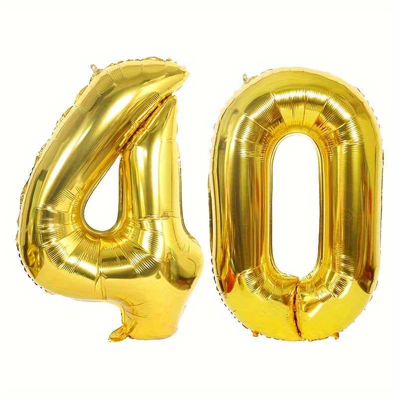2pcs Golden Number Balloons 40 inch for Party Check Photo Anniversary