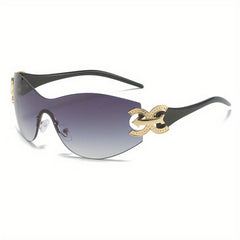 Y2K Wrap Around Sunglasses UV400 Gradient Sun Shades