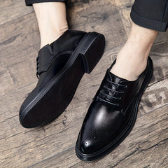 Men's Brogue Derby Shoes Lace up Front Outdoor Dress Shoes for Men