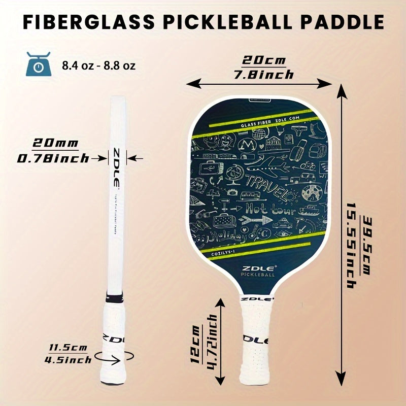 Pickleball Paddle Fiberglass Face 16mm Polypropylene Honeycomb Core Edge Guard