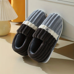 Men's Fleece Heel Wrapped Slippers, Assorted Colors