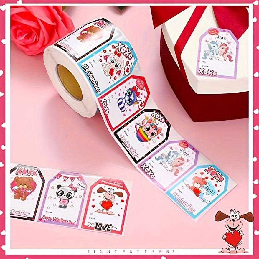 250 Heart Stickers Roll Gift Series Adhesive Sticker Labels