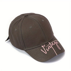 Embroidered Retro Letter Peaked Cap Sunscreen Baseball Cap