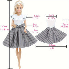 5pcs Stylish Doll Clothes Set for 11.5 Inch Dolls Everyday Outfit