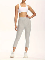 High Waist Honeycomb Yoga Pants - Fitness Leggings