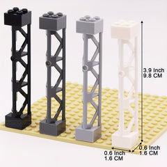 8pcs 2x2x10 Support Building Blocks Military Train Truck Bricks DIY Accessory