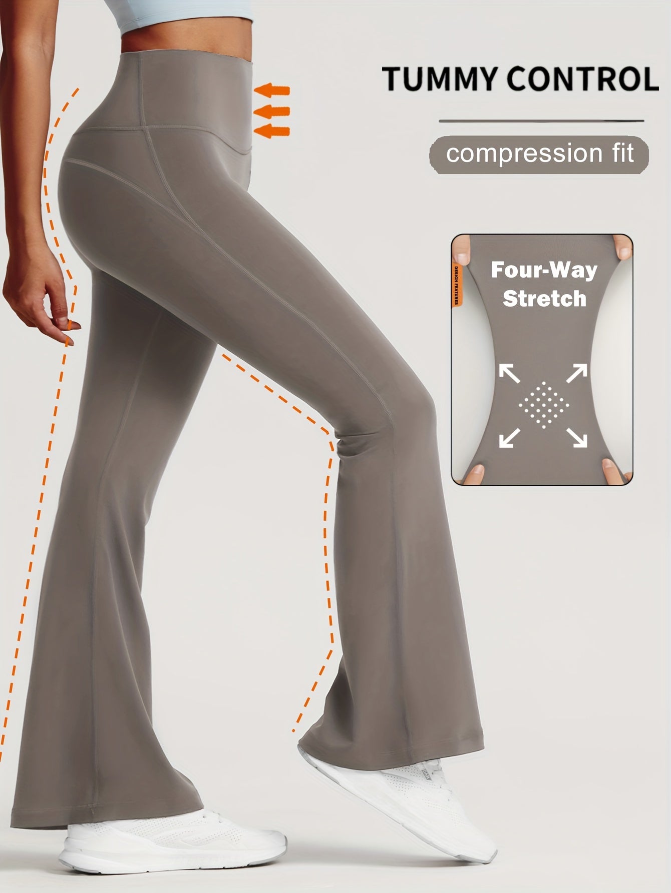 Tummy Control Butt Lifting Flare Pants Quick Drying Sports Boot Cut Pants