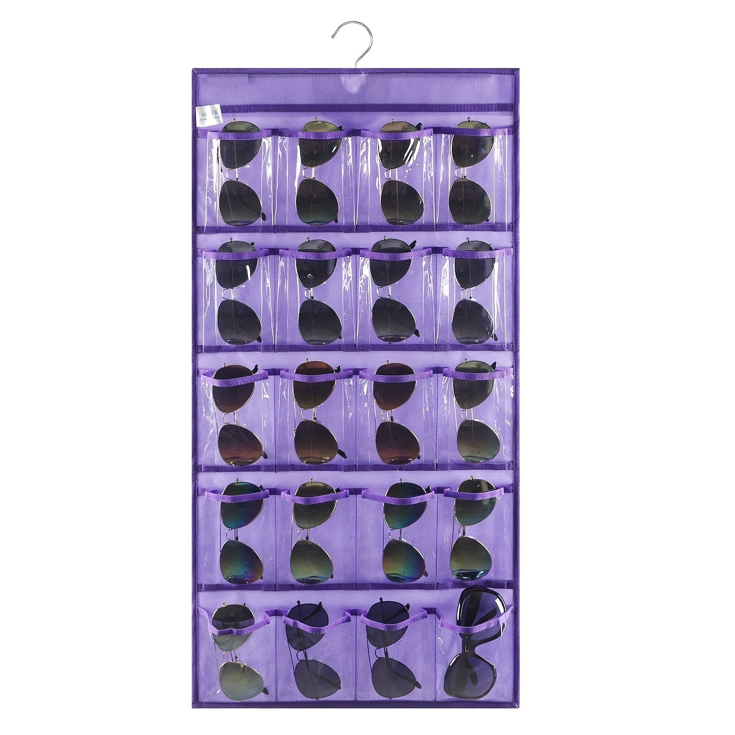 Sunglasses Organizer Wall Mounted Eyeglasses Holder with 20 Clear Slots