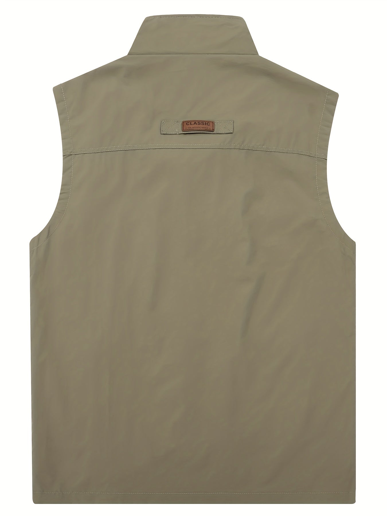 Men's Cargo Vest with Zipper Pockets - Outdoor Stand Collar Outwear