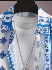 Boho Print Men's Shirt - Resort Fashion Top